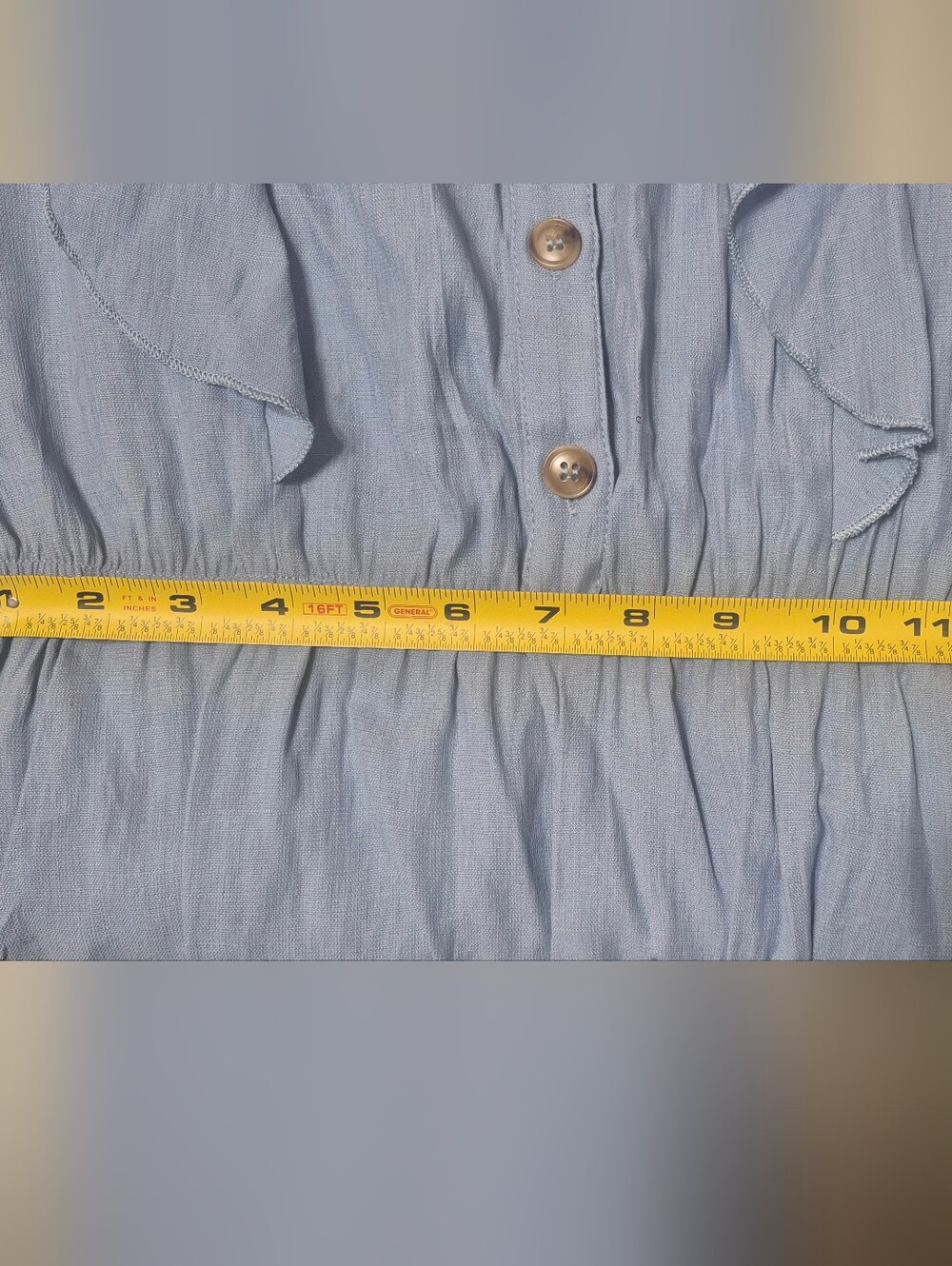 NWT Cupshe Light Blue Flutter Sleeve Button Front Romper w/ Pockets Size Medium - Picture 11 of 11